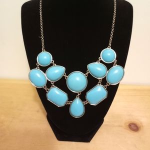 Turquoise and Silver Statement Necklace